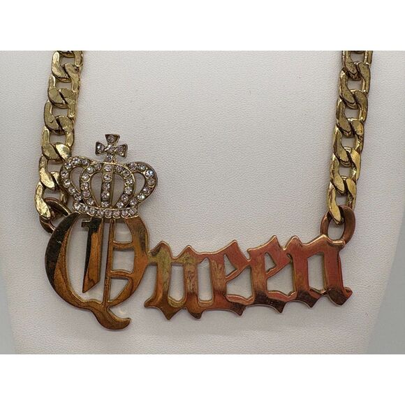 CBC Crown Womens Queen Pendant 10mm 18" Link Chain Necklace - Picture 1 of 4